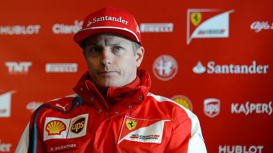 Ferrari driver Kimi Raikkonen tries out halo in F1 testing